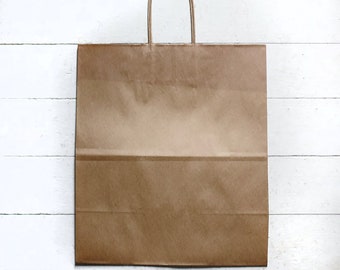 5 -  EXTRA LARGE Recycled Kraft Handle Bags  16 x 6 x 19  inches