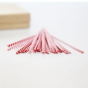 RED and WHITE Twist Ties 4 inch  Set of 50