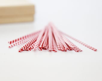 RED and WHITE Twist Ties 4 inch Set of 50