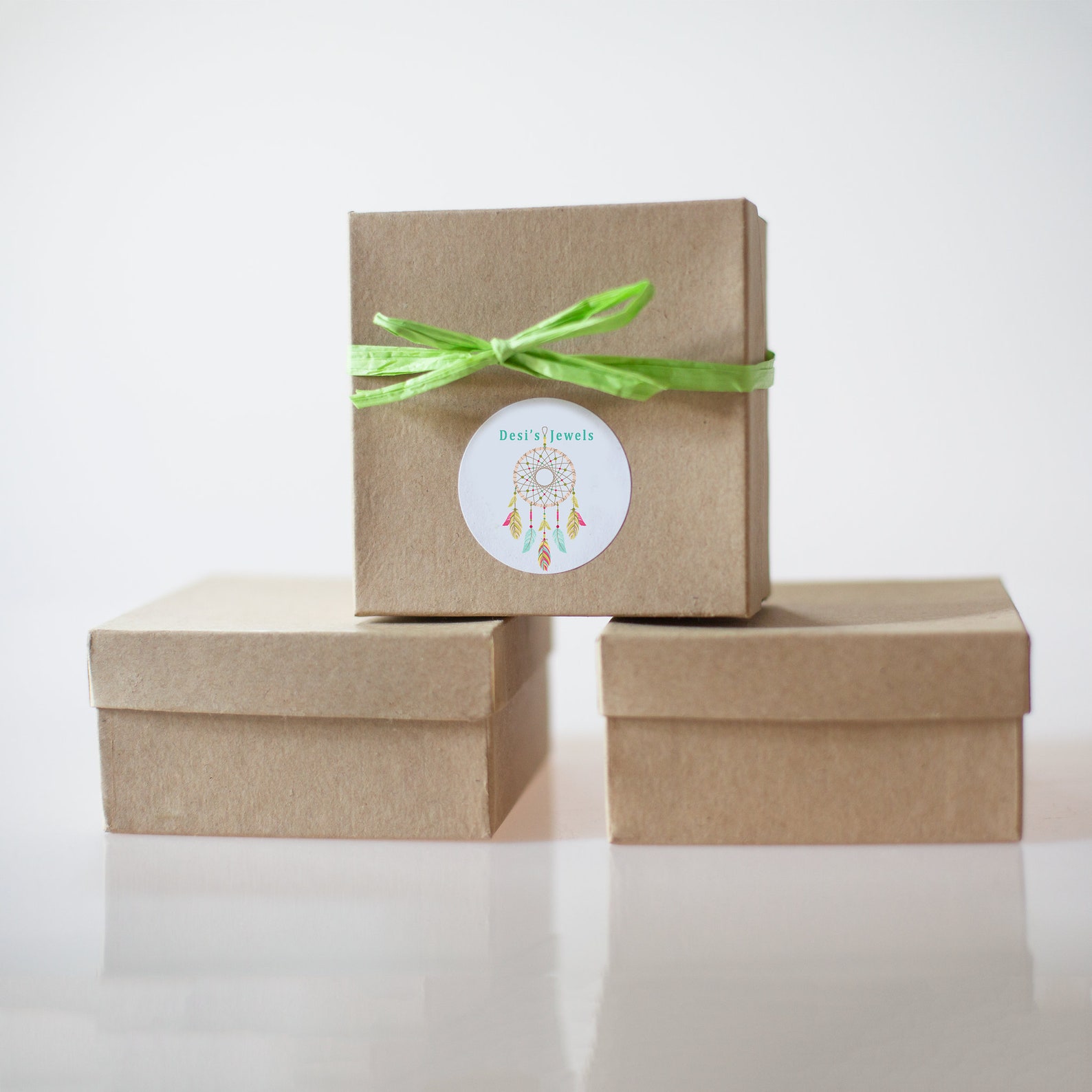 10 Square Kraft Jewelry Boxes Filled With Cotton 31/2 X Etsy