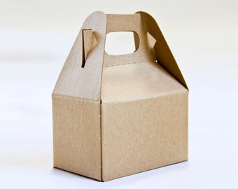 Set of 100 Mini Kraft Gable Box   4 X 2-1/2 X 2-1/2