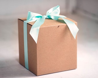 Set of 12 - 7 x 7 x 7 inch Kraft Gift Boxes - Great for balloon announcements!!!