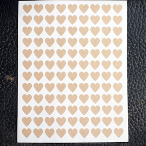 108- Blank Heart Stickers- 1 Blatt Herzen messen 0.75 "x 0.75"