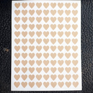 108- Blank Heart Stickers- 1 Sheet  Hearts measure 0.75" x 0.75"