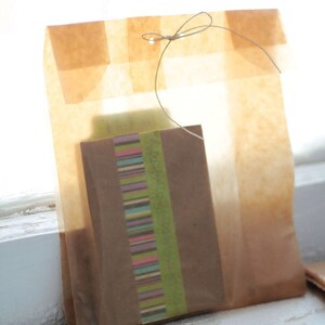 Biodegradable Kraft Wax Paper Bags-7.8 x 6 x 2.75 Lot of 20 As Seen In Better Homes and Gardens Food Gift Magazine image 3