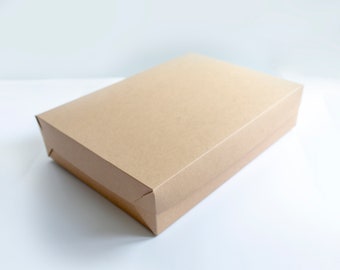 Set von 5-19 x 14 x 4 EXTRA LARGE Kraft Geschenkboxen - 1 Stück faltbare Box