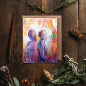 Inspirerende wenskaart, vrouwenfiguurschilderij, empowerment, Moederdagkaart, verjaardagskaart, beste vriendenkaart