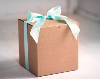 Set of 6 - 7 x 7 x 7 inch Kraft Gift Boxes -  Balloon announcements - Will you be my bridesmaid - gender reveal boxes