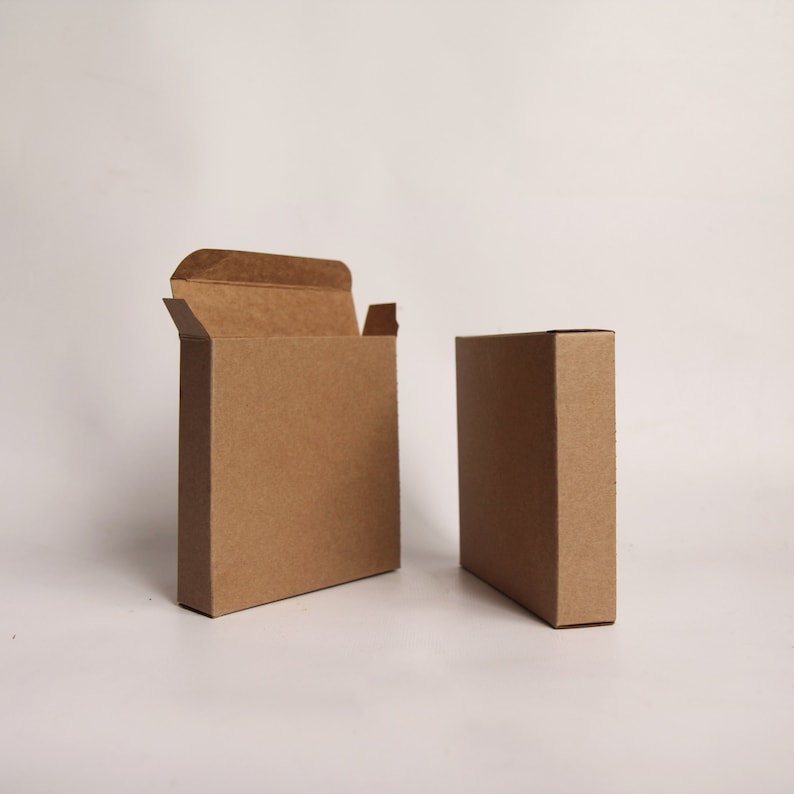 20 6 1/4 x 6 1/4 x 1 OR 6 x 6 x 1 1/2 inch Kraft Gift Boxes Print box, Presentation Box, Card & Stationary Box image 2