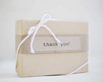 Kraft Thank You Stickers - Set of 20, Packaging Labels