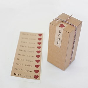 Set of 20  Kraft Stickers-  WITH LOVE