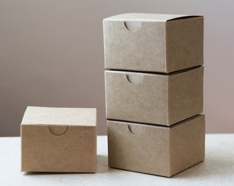 Kraft Jewelry Gift Boxes 3x3x2 | Lot of 75 Wedding Favor Boxes