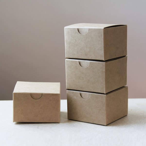 Set mit 25 Kraftpapier Geschenkboxen 3x3x2 Zoll