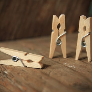 70 Mini Clothespins Natural Wood |  Rustic Wedding Decorations, Wedding Clothespins, Mini Pegs, Tiny Pegs, Small Wooden Clothes Pins