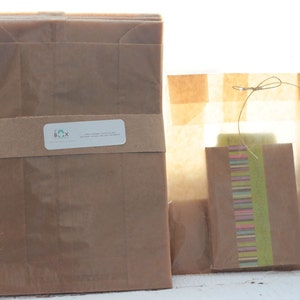 7,8 x 6 x 2,75 Ensemble de 50 sacs en papier ciré kraft biodégradables image 4