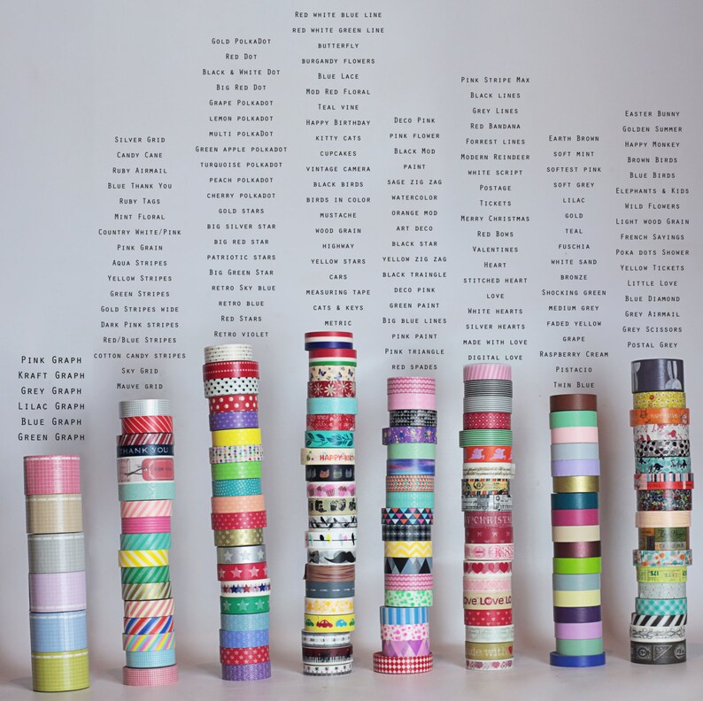 Japanese Washi Tape 30ft get up to 15 Rolls on wooden spools Grab Bag Suprize Bag image 4