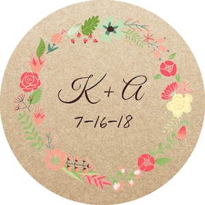 Kraft Circle Labels-2.5 in- Set of 12 -Wedding Stickers, Planners, Scrap booking, Invitations, Packaging, Party Favors, logo