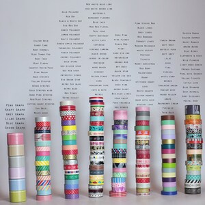 40 wooden spools Japanese Washi Tape Choose the Colors or Grab Bag Stripes / Dots / Chevron / Grid / Floral / Vintage Assorted Washi Set image 4
