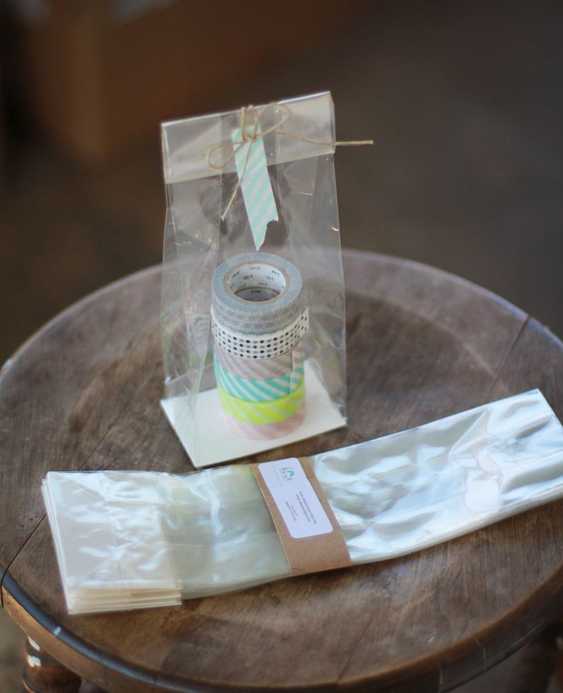 Set of 10 COMPOSTABLE CLEAR Bags 31/2x21/4x103/4 With Hard Etsy