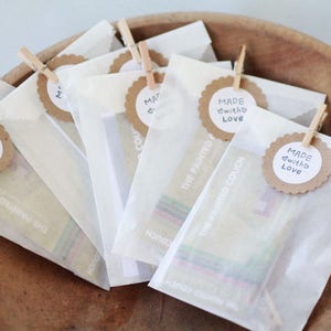 Glassine Bags w/ side gusset Set of 100  | Width 3&quot; Gusset 1 1/2&quot; Height 6 3/4&quot; | Wedding Favor Bags, Treat Bags