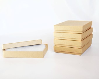 Kraft Cotton Filled Boxes - 5 1/4 x 3 3/4 x 7/8, Set of 25