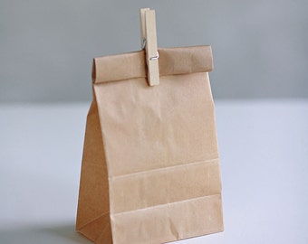 Set of 10-  Wax Coated Kraft Lunch Style Bag 3 sizes to choose from  || Wedding Favor Bags, Treat Bags, Picnic Bags, Rustic Wedding