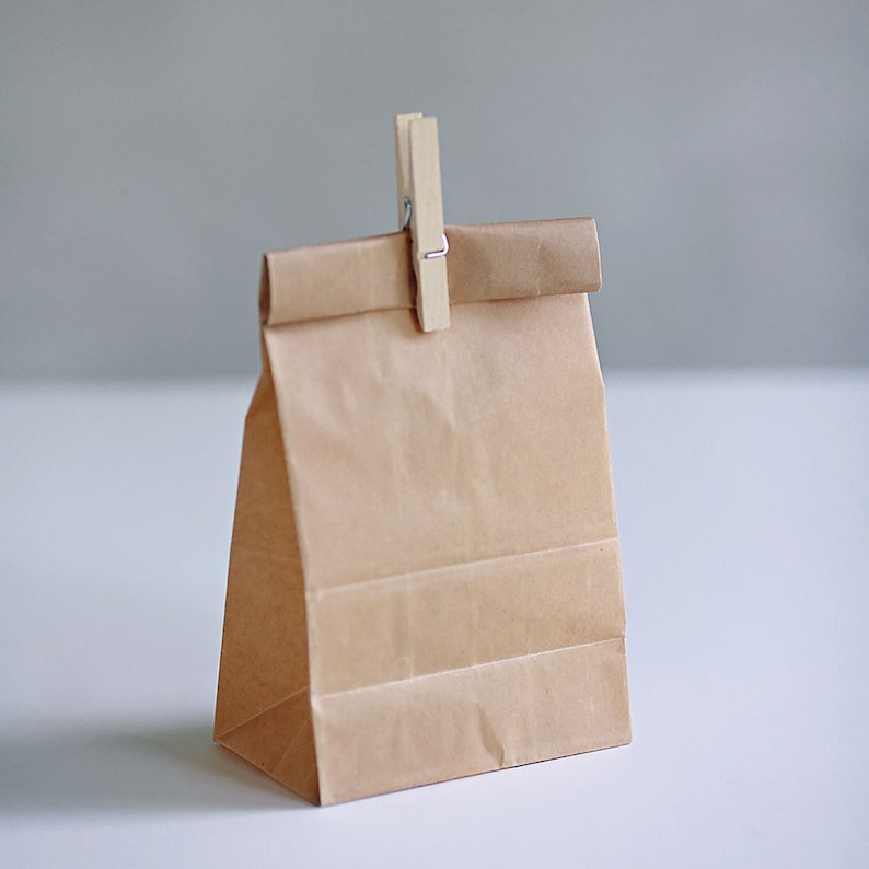 Rustic Wedding Treat Bags Picnic Bags Set of 10- Wax Coated Kraft Lunch Style Bag 3 sizes to choose from || Wedding Favor Bags