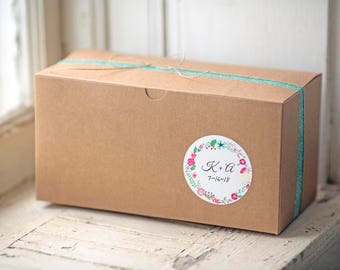 Kraft Gift Boxes- 9x4.5x4.5 inch-- Set of 5  || Bakery Box, Party Food Box, Rustic Weddings, Birthday Box, Bridesmaid Gift Box