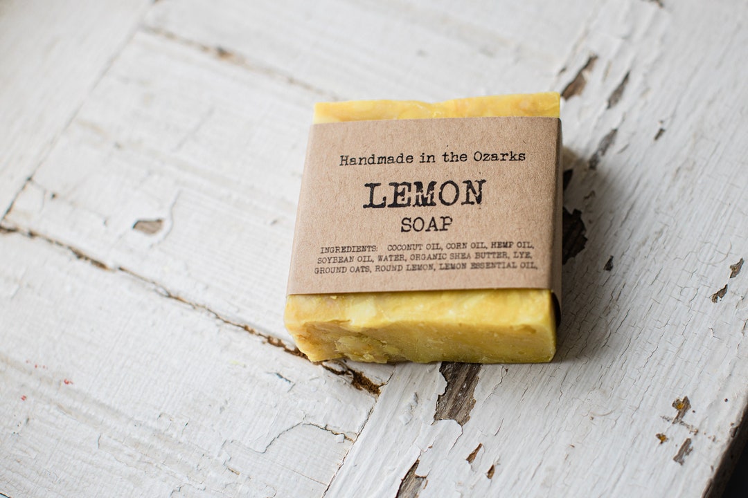 LEMON Soap Bar 5 Oz Exfoliating and Moisturizing Handmade Soap Etsy