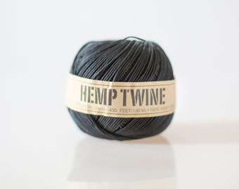 Black Hemp Twine - 1 mm - 430 feet | eco-friendly packaging- string for tags, jewelry & paper crafts | black wedding decor