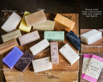 Unwrapped Mini Soap Favor Bars - Mini .75 oz Wedding Soap Favors - Rustic Guest Soaps - Choose your scent - Hotel Size soap