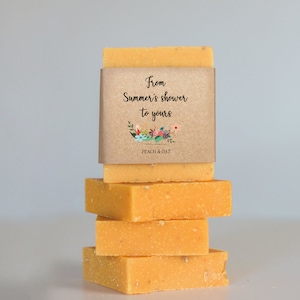 Soap Favors  1 oz  - From My Shower To Yours - Bridal Shower Favors - Baby Shower Guest soap, Peach, Oat & Honey, Beer, Lavender, Peppermint