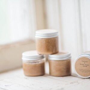 Coconut and Brown Sugar Scrub 2oz Set of 60 Favors Great for weddings, baby showers, bridal showers, client gifts image 3