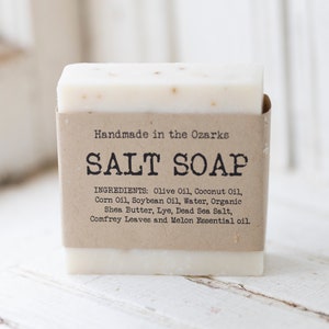 SALT SOAP bar Made In The OZARKS  | Salt Life,  Sea Salt Soap Bar, Detoxifying Soap, Detox Soap, Rustic Gift, Man Gift