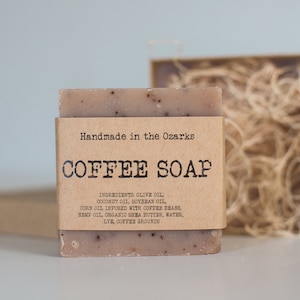 COFFEE Soap Bar- 5 oz - Exfoliating and moisturizing handmade soap