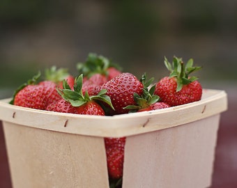 12-  Pint Size Wooden Berry Baskets