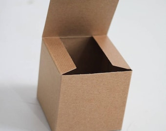 Kraft Gift Boxes - 5x5x5 inch  -Kraft Solid surface or Pinstripe - 1 sample box