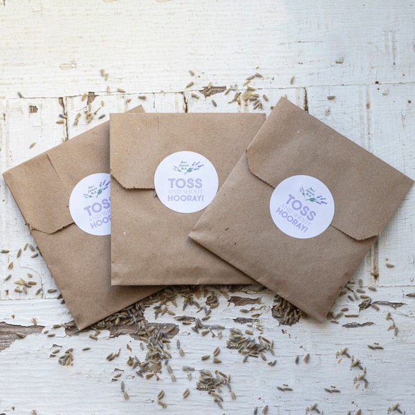 Lavender Wedding Toss Bags - Biodegradable Toss and Shout Hooray - Bride and Groom Exit Toss - Eco-Friendly confetti