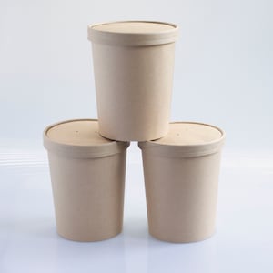 16 oz  Soup Cup | Kraft Ice Cream Cup | Leftovers Container | Wedding Takeout Container  | Hot & Cold Food Container - Set of 5