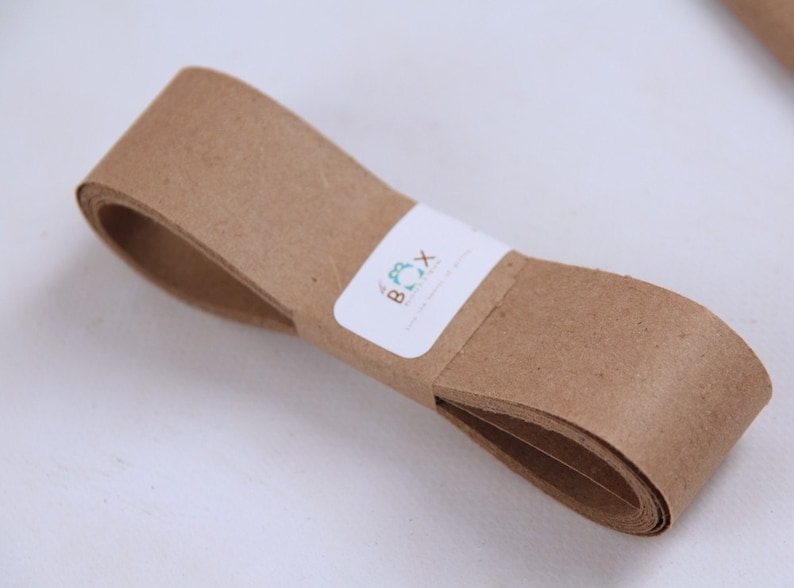 50 Yards-KRAFT Binding Paper Wrapping Ribbon Belly Band Paper Soap Bands Stationary Wrap Cutlery Band Wedding Napkin Ring image 3