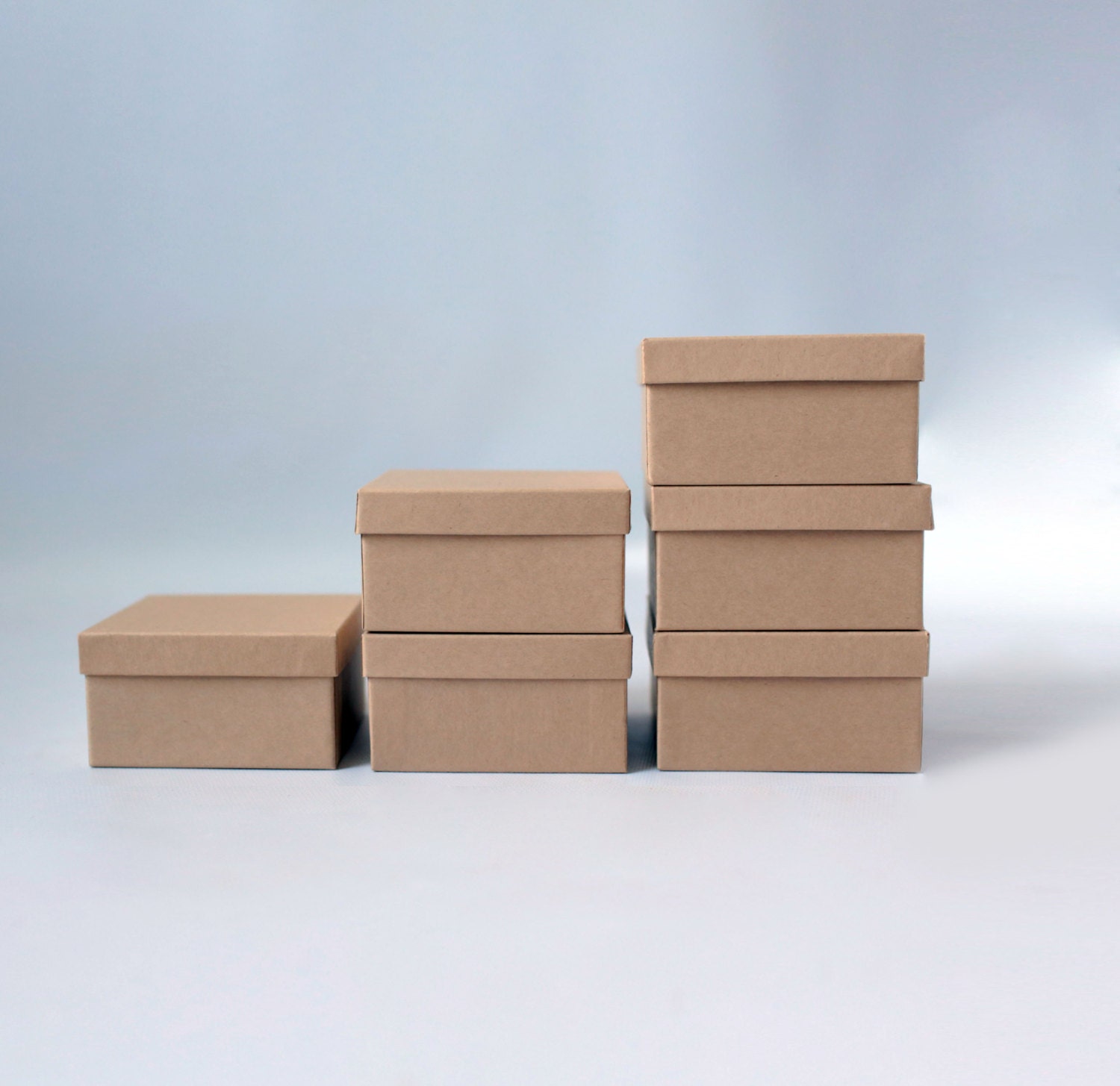 10 Square Kraft Jewelry Boxes Filled With Cotton 31/2 X Etsy