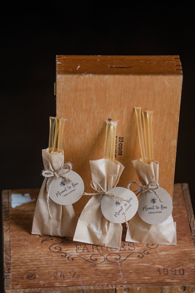 100 % Pure Honey Stick Favors Set of 12 for Weddings, Showers, Parties & More image 1