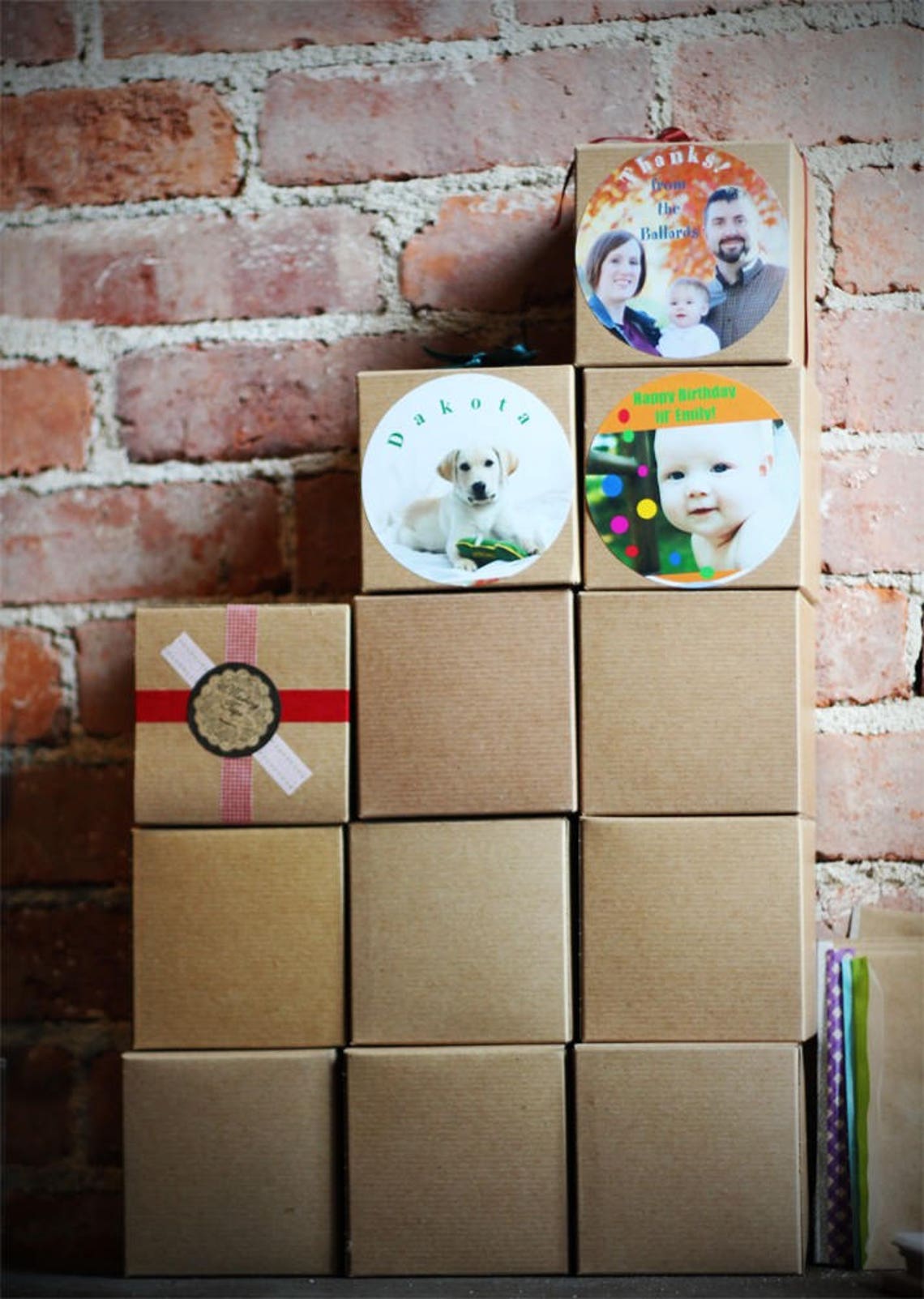 6x6x6 Inch Kraft Gift Boxes kraft Pinstripe or Solid Surface Etsy