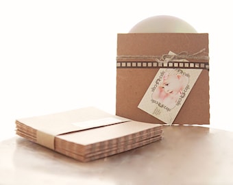 Recycled Kraft CD Sleeves- Set of 20- Great for photography packaging or wedding love songs favors