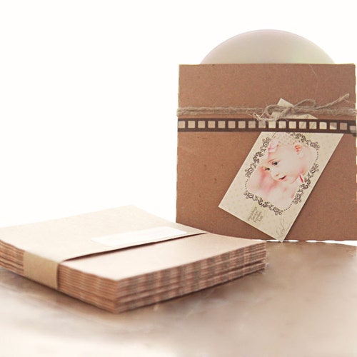 Recycled Kraft CD Sleeves Set of 40 Wedding Cd Sleeve Etsy