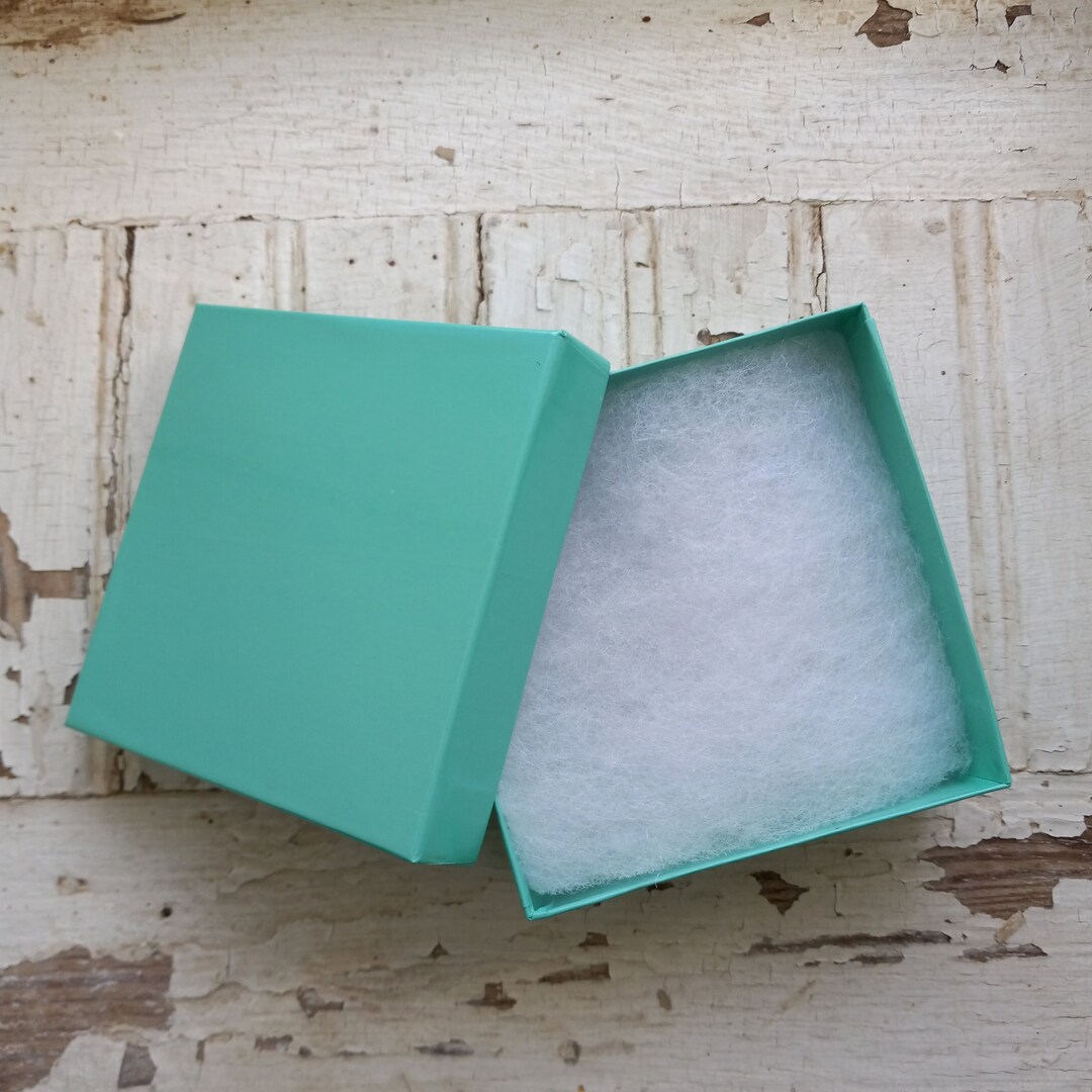 20 Square Teal Jewelry Boxes 31/2 X 31/2x 17/8 Filled With Cotton