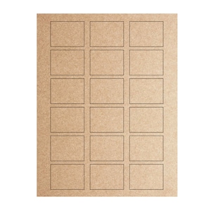 Blanko oder individuell bedruckte Aufkleber - 2 x 1,5 Zoll in Kraft Braun, Creme oder Weiß - Set von 18 Etiketten pro Blatt - Logos, Beauty Verpackung