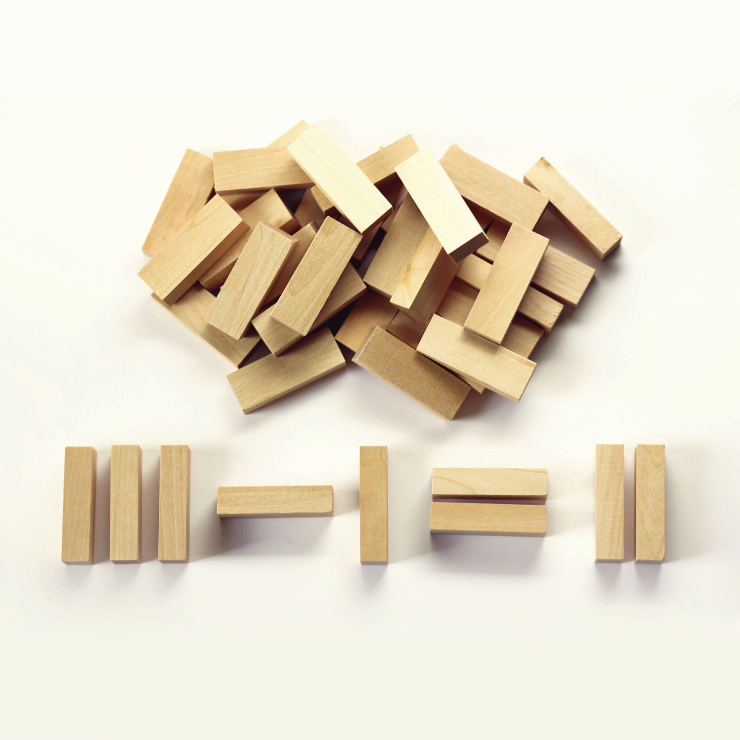 Set of 10 Wooden Blocks Homeschool Math Montessori Etsy