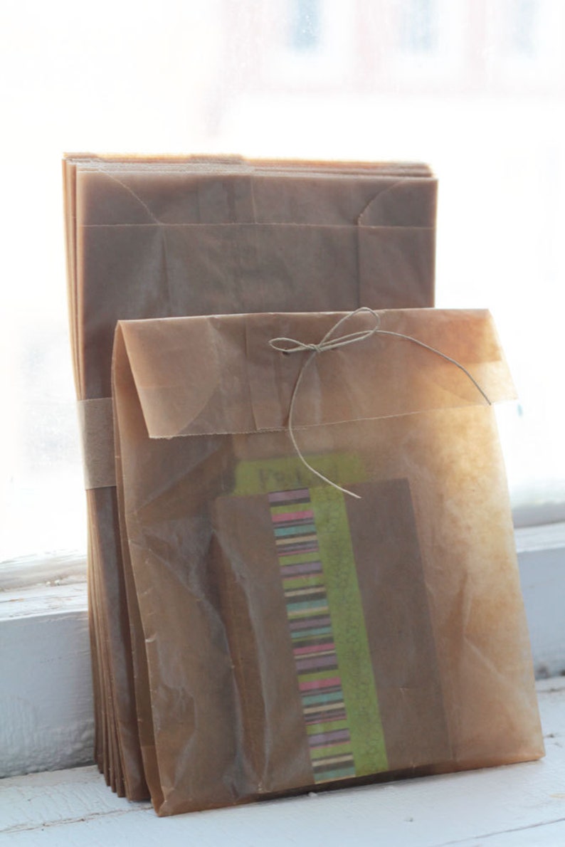 Biodegradable Kraft Wax Paper Bags-7.8 x 6 x 2.75 Lot of 20 As Seen In Better Homes and Gardens Food Gift Magazine image 4