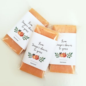 Mini Soap Favor Bars -  .75 oz  -  DIY wrap yourself - includes Custom Label & Bag for weddings or showers